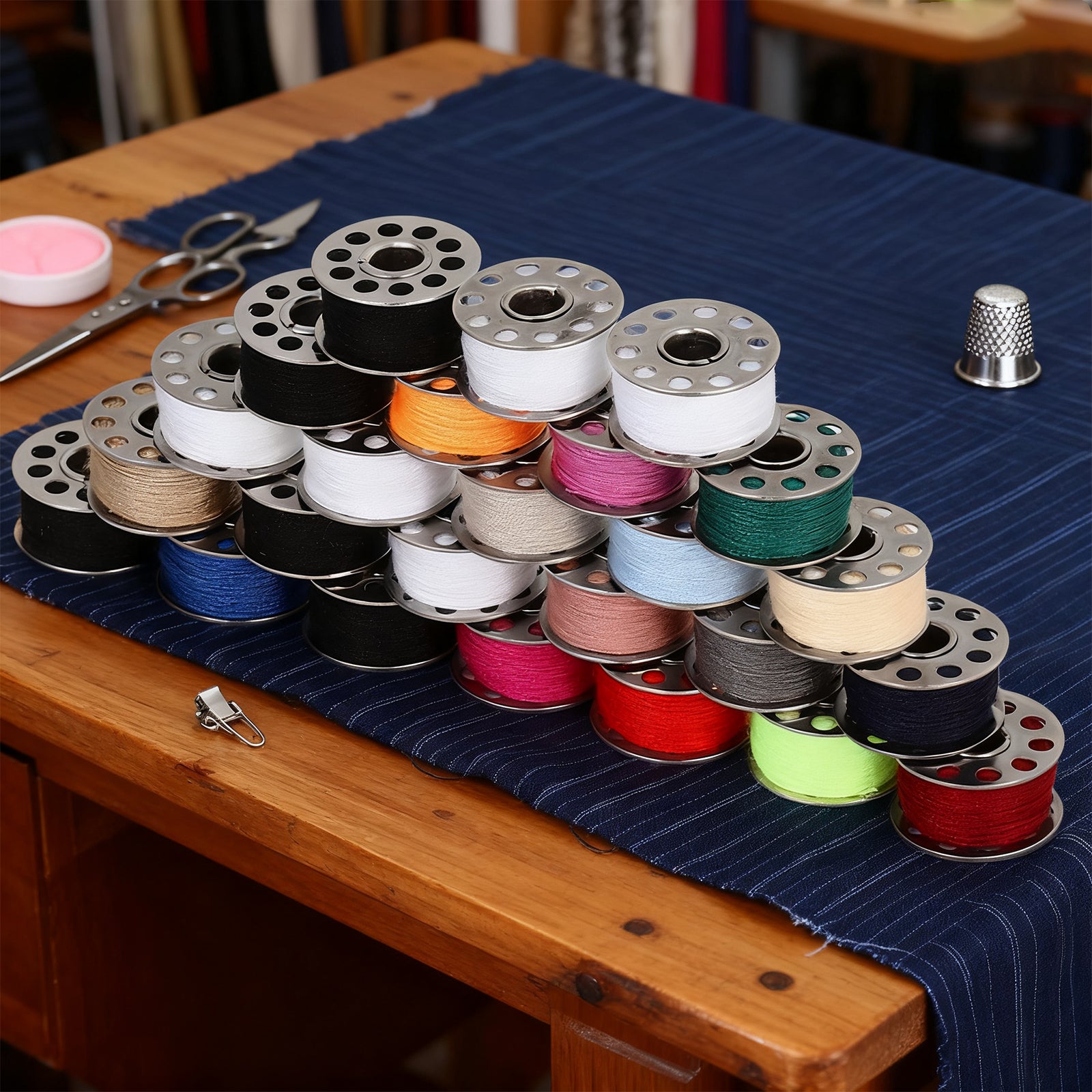 12 Colour Sewing Thread Set, 27.5 Yard Thread Set and 33 Yard Spool Spool Including 16 Spools and Set Ruler Needle Sewing Machine Needle Sewing Needle Sewing Thread