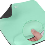 Ergonomic Memory Foam Mouse Pad & Keyboard Wrist Rest Set, Mint Green Wrist Support Pads for Office, Gaming, Laptop, Computer