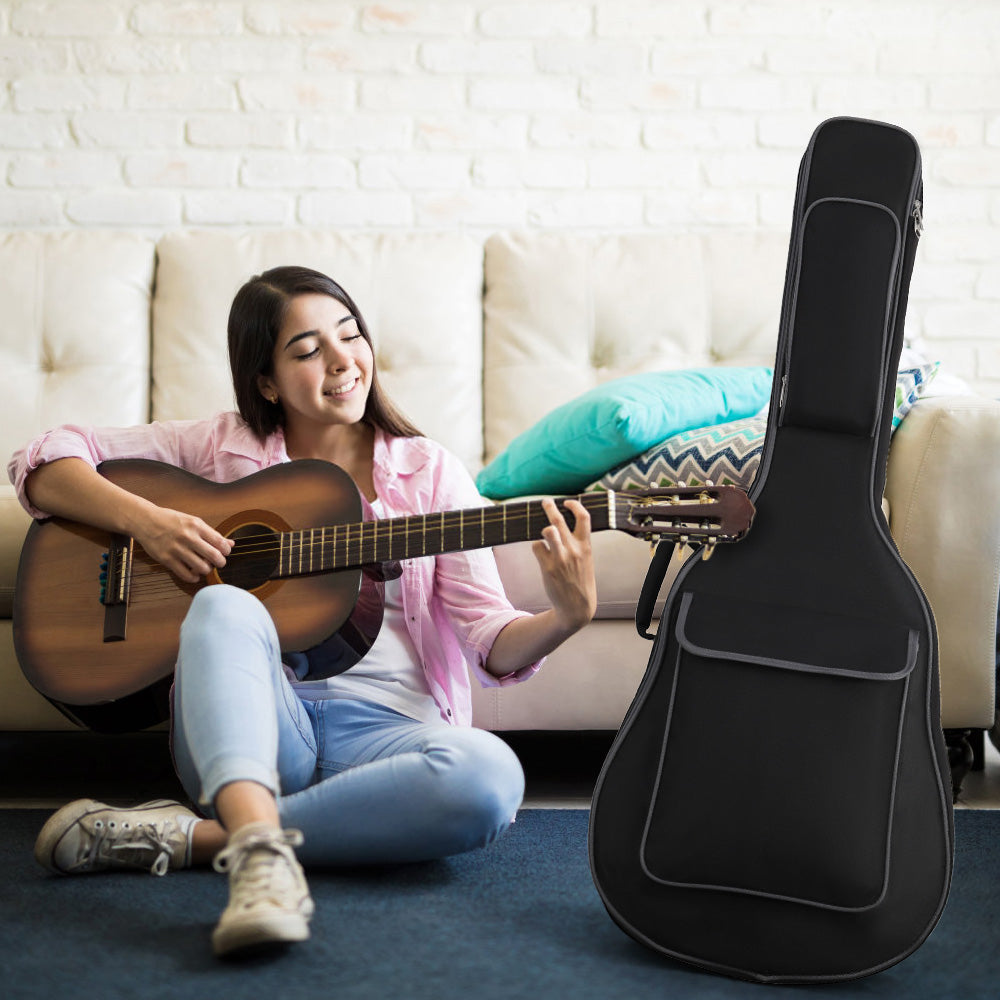 Guitar Case Bag for 40/41-inch Guitar - Coffee Color, 600D Oxford Fabric with Neck Strap, Adjustable Shoulder Strap and Front Pocket - Perfect for The on-the-go Musician, Accessory Organizer | Stylish Guitar Bags | Soft Material Guitar Bags
