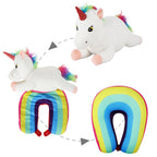 2-in-1 Deformable Sperm Whale Travel Neck Pillow, Pink, U-Shaped for Airplane & Car Support