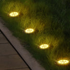 8 Pack Solar Ground Lights, 8 LED Waterproof Solar Disk Lights, IP65 Outdoor Landscape Lighting for Garden, Pathway, Yard & Walkway (Cool White/Warm White)