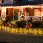 10-Pack Solar Outdoor Garden Fence Lights - 10FT Waterproof Landscape Path Lights with Holiday Patterns