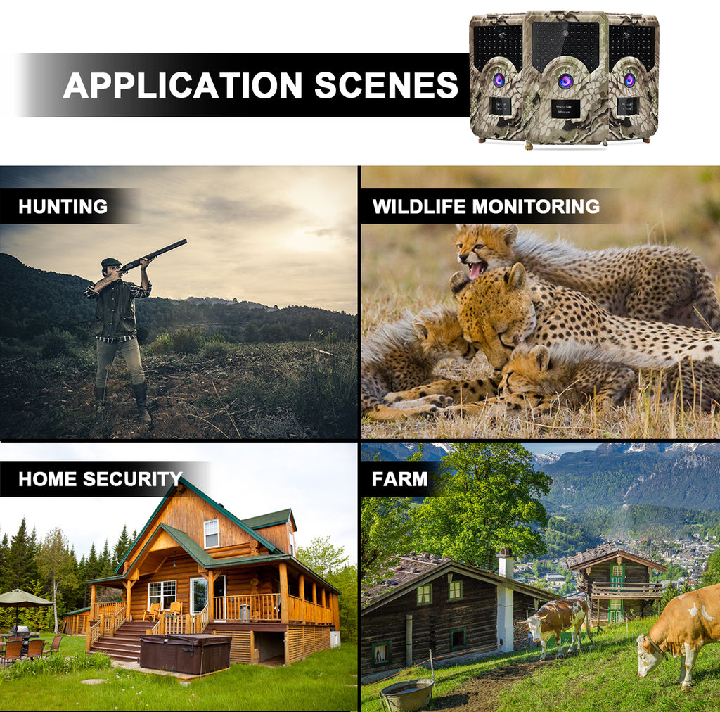 1080P HD Trail Game Camera - 12MP Motion Activated Hunting Camera with 120Â¡Ã£ Wide Angle & Night Vision - IP45 Waterproof for Wildlife