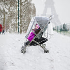 Universal Stroller All-Weather Protection Set, Clear Waterproof Windproof Shield and Breathable Bug Netting for Travel Comfort