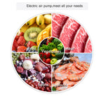 Compact Electric Food Vacuum Sealer Portable Blue Motorized Suction Device for Kitchen Use