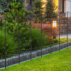 10 Pack Decorative Garden Fence, 37.5in H x 10ft L Rustproof Metal Wire Fencing, Outdoor Animal Barrier for Dogs & Flower Bed Edging, Black Arched Landscape Border