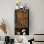 Rustic Farmhouse Wall-Mounted Bathroom Cabinet with Mesh Sides
