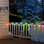 Set of 8 Retro Solar-Powered Outdoor Lights for Garden Pathways and Yards, Decorative Waterproof Wall-Mounted Lamps for Holiday and Ambient Lighting