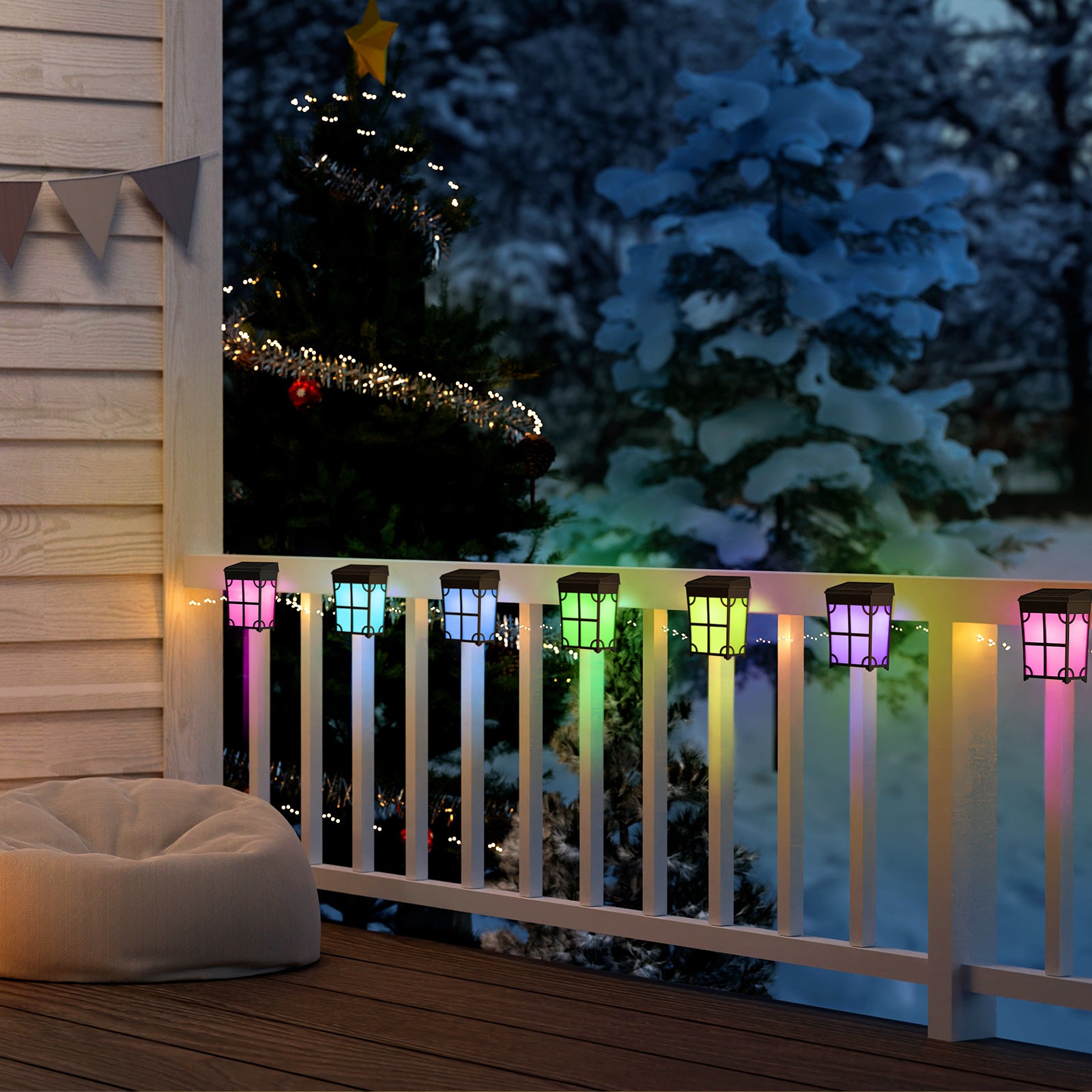 Set of 8 Retro Solar-Powered Outdoor Lights for Garden Pathways and Yards, Decorative Waterproof Wall-Mounted Lamps for Holiday and Ambient Lighting