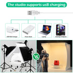 12" Pro Photography Lightbox Kit with Motorized Turntable, Phone Holder & Mirrored PVC for 3D Models