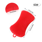 3-Pack Reusable Food-Grade Silicone Kitchen Scrubber - Durable Dish Washing Sponges and Multi-Purpose Cleaning Tools