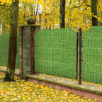 24-Pack Faux Greenery Privacy Fencing with Purple Floral Accents, Expandable Synthetic Leaf Wall Panels for Balcony and Garden Screening, 132 x 37.8 Inches