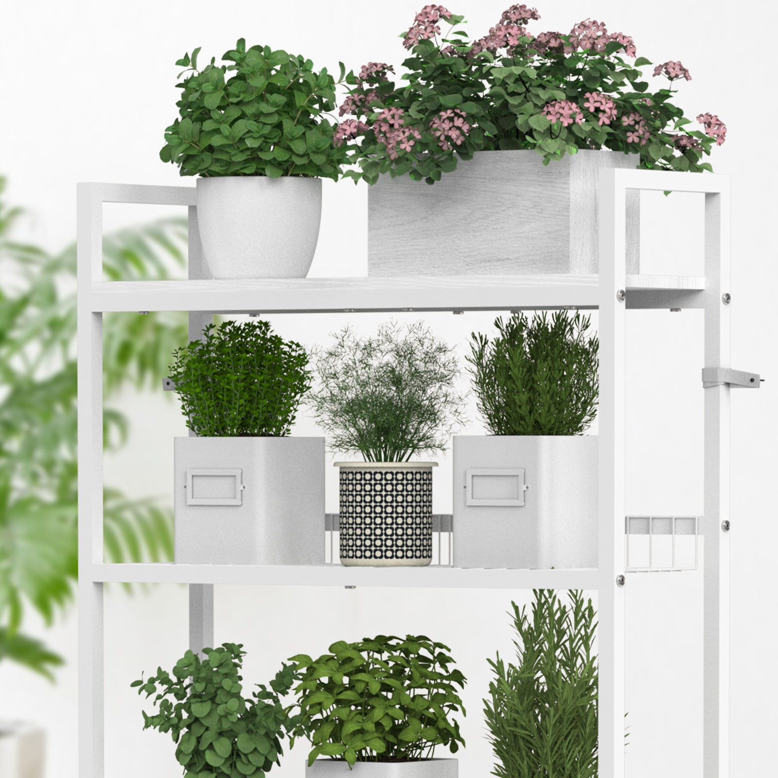 3-Tier Over the Toilet Storage Rack, Freestanding Space-Saving Bathroom Organizer, White Metal Shelf