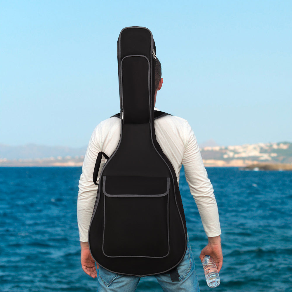 Guitar Case Bag for 40/41-inch Guitar - Coffee Color, 600D Oxford Fabric with Neck Strap, Adjustable Shoulder Strap and Front Pocket - Perfect for The on-the-go Musician, Accessory Organizer | Stylish Guitar Bags | Soft Material Guitar Bags