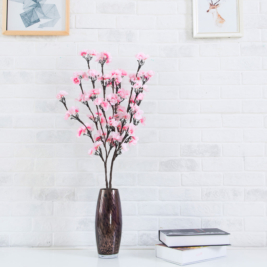 2-Pack LED Simulated Plum Blossom Branch Lights, Battery Operated Floral Lamp, Pink Artificial Flower Night Light for Home, Wedding & Holiday Decor