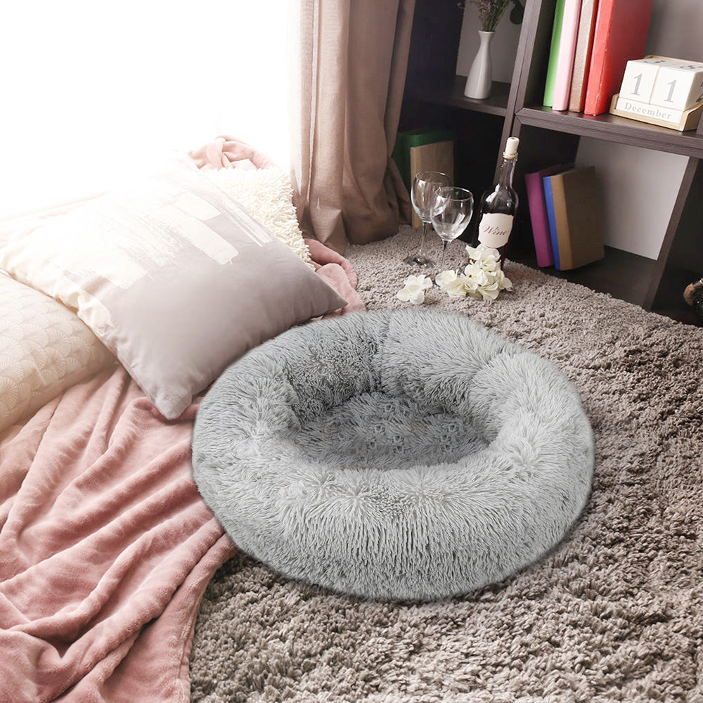 23. 6-inch round plush pet bed, cat and cat mattress, universal for cats and dogs