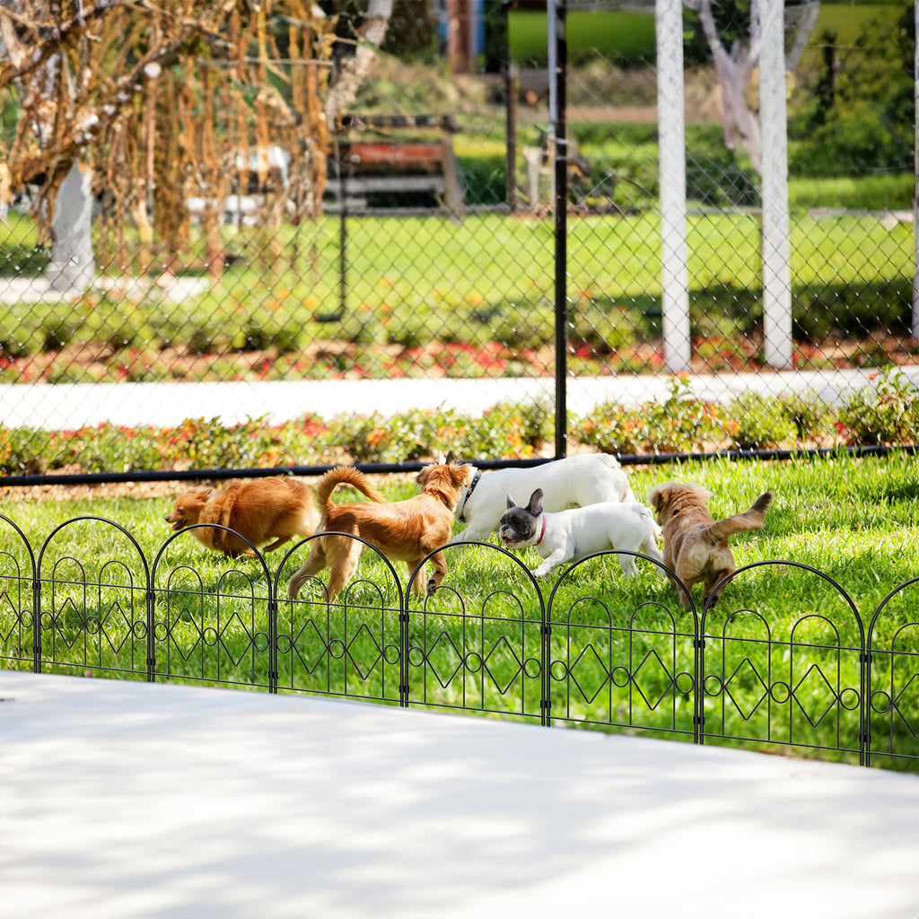 35-Panel Garden Fence Border - Arch & Diamond Design No-Dig Animal Barrier - Decorative Metal Fencing for Patio & Lawn