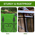 15 Panels Decorative Garden Fence, Rustproof Outdoor Landscape Metal Border Edging Fencing Flower Animal Dogs Barrier Section Panel Decor