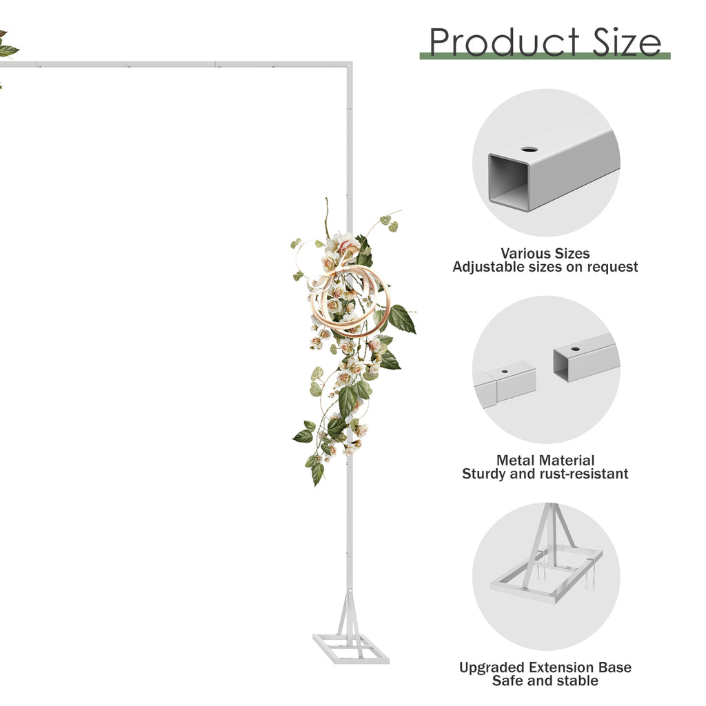 Grande Event 8.2ft Adjustable Backdrop Stand | Heavy-Duty Square Arch for Photo Booths & Weddings