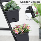 4-Tier Vertical Raised Garden Bed - Elevated Planter Box for Herbs, Vegetables & Flowers, Space-Saving Indoor/Outdoor Standing Planter, Grey