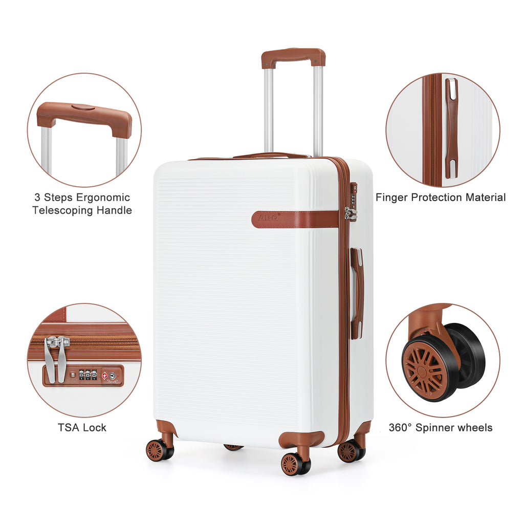 3 Piece Hardshell Luggage Set, Spinner Wheels, Lightweight Suitcase, TSA Locks Fashion Travel Suitcase Trolley Case, 20/24/28 Inches