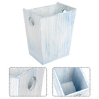 Farmhouse Garbage Can Bathroom Trash Can Wood Waste Bin with Handles Waste Basket for Office Decorative Rectangular Trash Containers Wastebaskets Storage for Living Room Kitchen