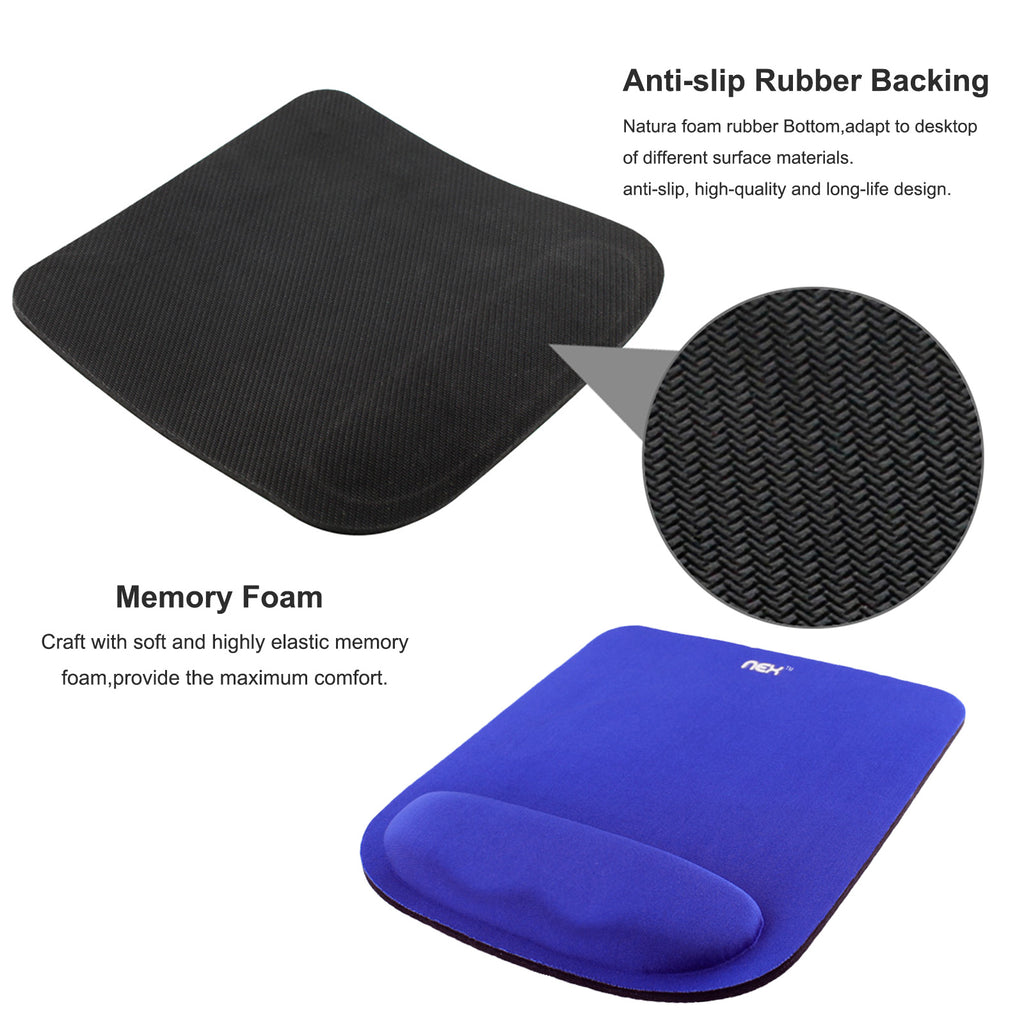 Ergonomic Mouse Pad with Memory Foam Wrist Rest, Comfortable Support for Gaming & Office