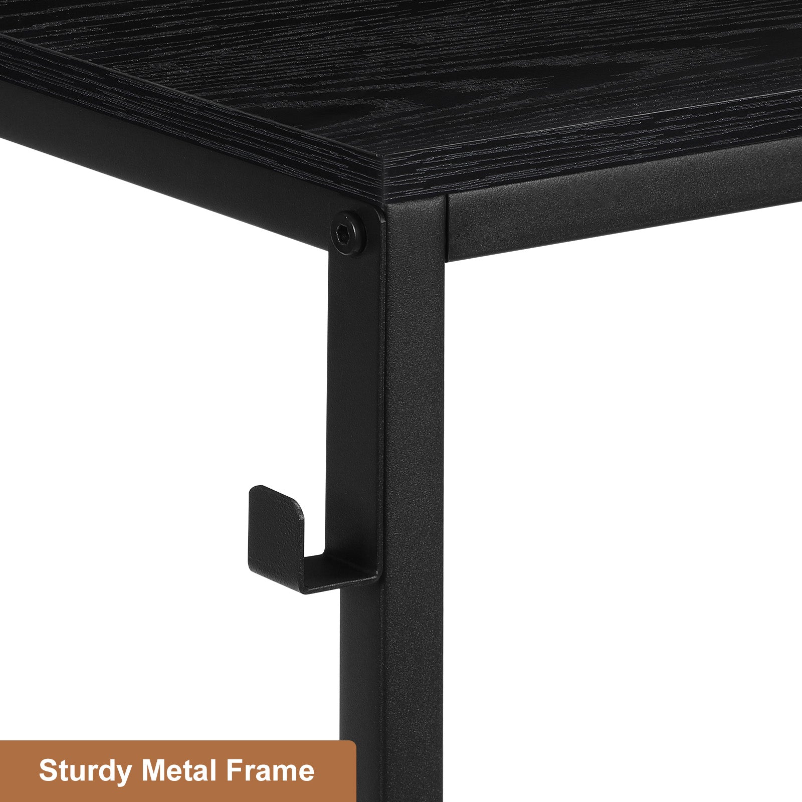 31.5" Narrow Entryway Console Table with Side Hooks - Slim Industrial Sofa Table for Hallway, Living Room & Foyer, Space-Saving Design, Black