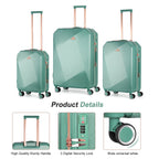 Luggage Set 3 Piece Luggage Set Carry On Suitcase Hardside Luggage with TSA Lock Spinner Wheels, Rose Gold ABS+PC (20in/24in/28in)