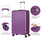 Luggage 5 Piece Set ABS Carry On Hardside Suitcase Travel Bag TSA Spinner Wheels