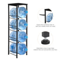 Heavy-Duty 4-Tier Water Bottle Storage Rack with Display Top - 5 Gallon Water Jug Organizer Stand for Home & Office, Space-Saving Black Finish