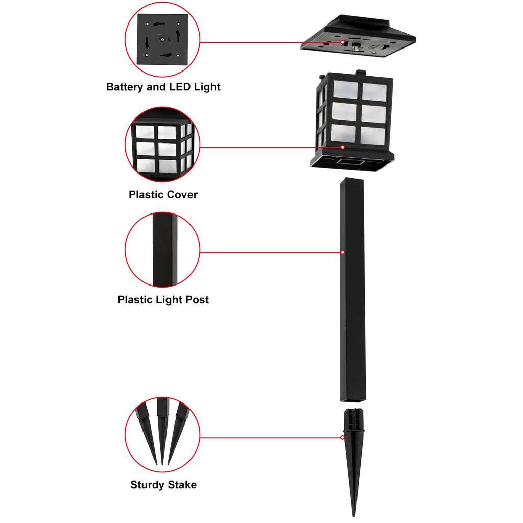12-Pack Solar Path Lights - Warm White LED Waterproof Outdoor Garden & Walkway Stakes