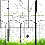 Solar Powered Animal Silhouette Garden Stakes - Lighted Metal Fence Border for Walkway & Flower Bed