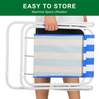 Portable Outdoor Folding Chair, Beach Chair, with Metal Frame and Woven PE Material, Very Suitable for Camping, Beaches, Parks and Long-distance Travels