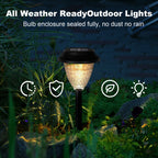 Waterproof Solar Powered Garden Path Lights Set of 8, Auto On/Off LED Crystal Ground Stake Landscape Lights, Solar Walkway Lighting for Backyard Sidewalk Lawn Decorations