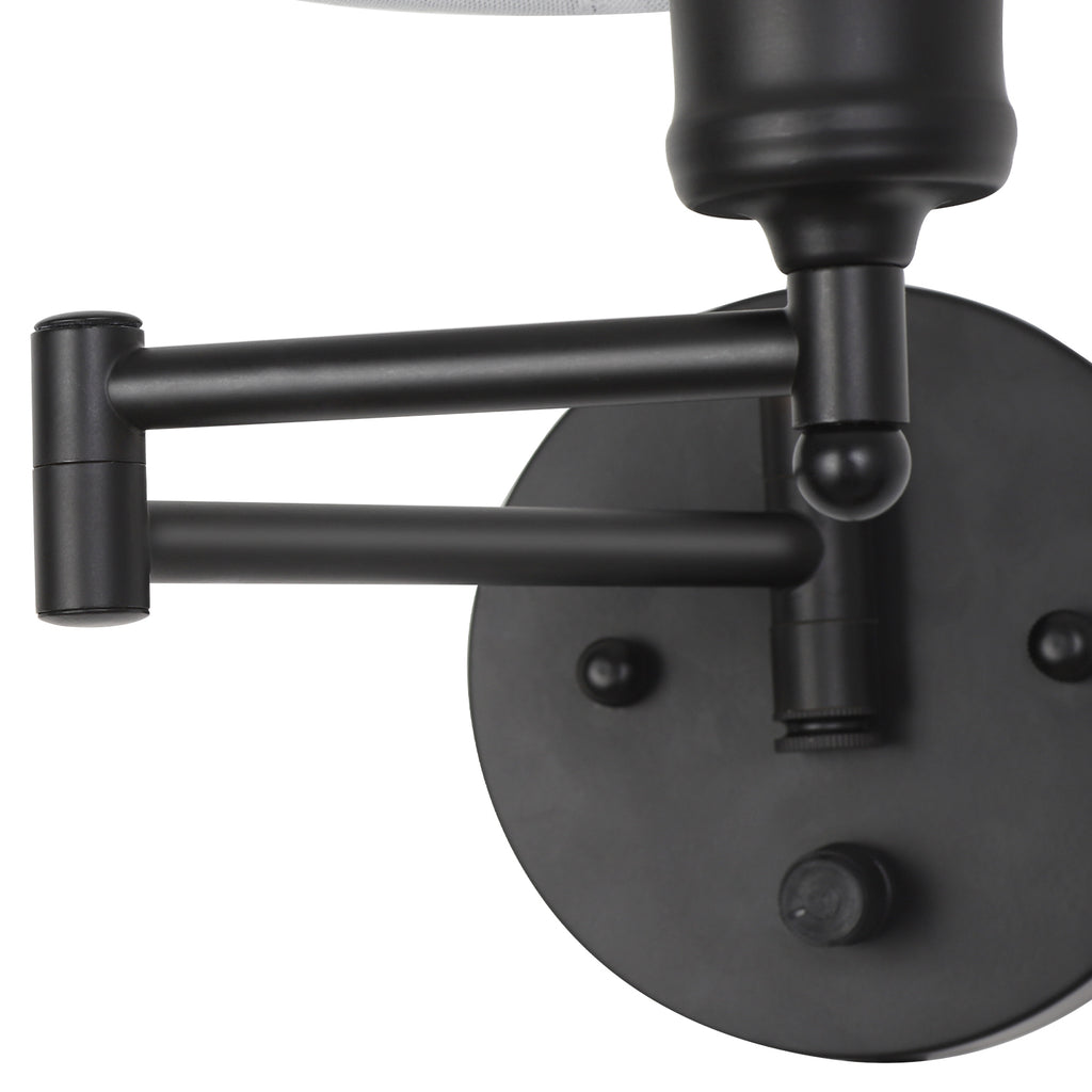 Modern Swing-Arm Wall Sconce Set | Plug-In Reading Lights with Premium Linen Shades (Set of 2)