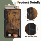 Rustic Farmhouse Wall-Mounted Bathroom Cabinet with Mesh Sides