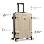 3-Piece Hardside Luggage Set with TSA Lock, Durable Lightweight Spinner Suitcase 20/26/30 Inch (Beige)