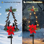 Solar Nativity Scene Silhouette Stake - Metal Nativity Set with LED Lights for Christmas Yard Decor