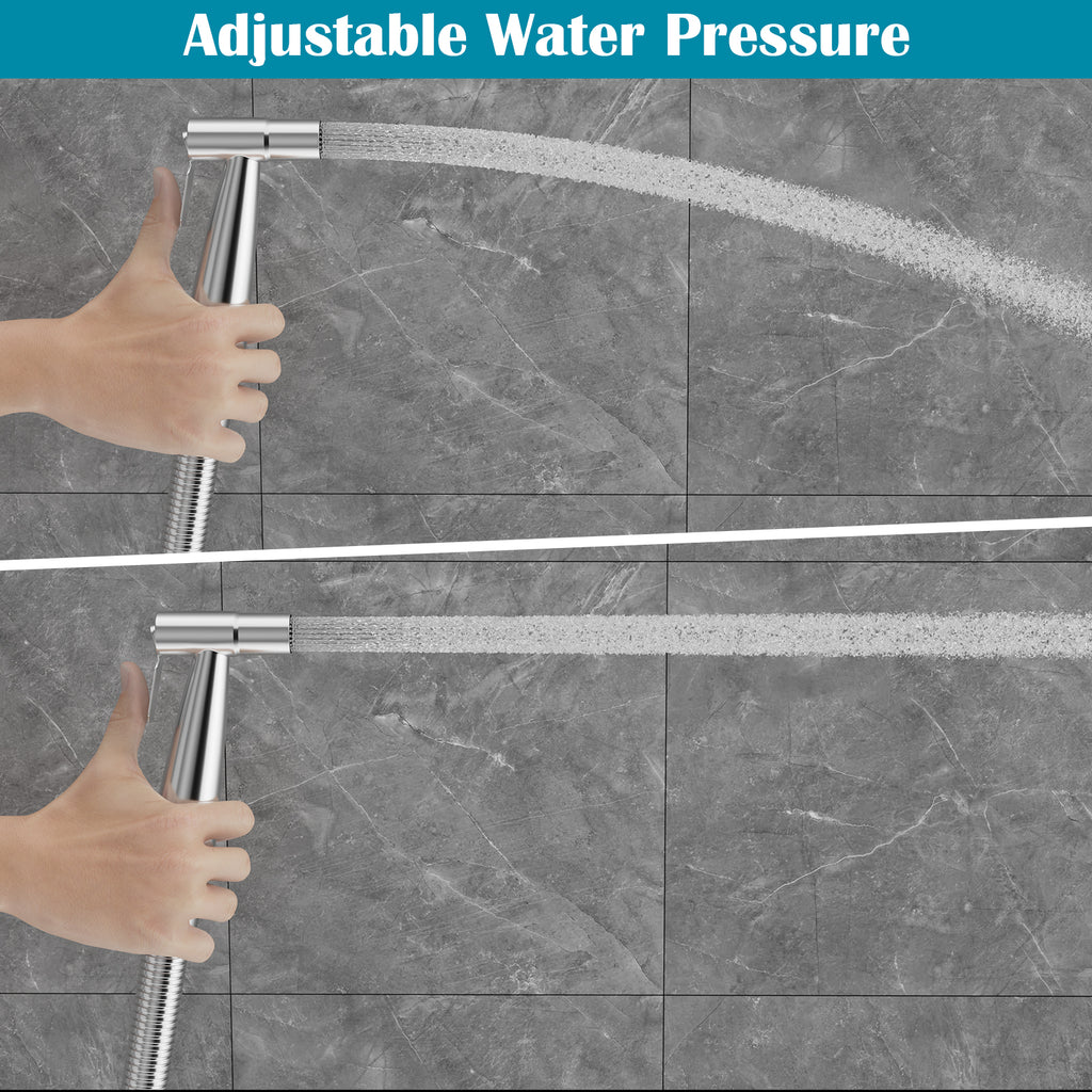 Handheld Bidet Sprayer Kit for Toilet - Stainless Steel Bathroom Diaper Sprayer - Easy DIY Installation Personal Hygiene Shower System