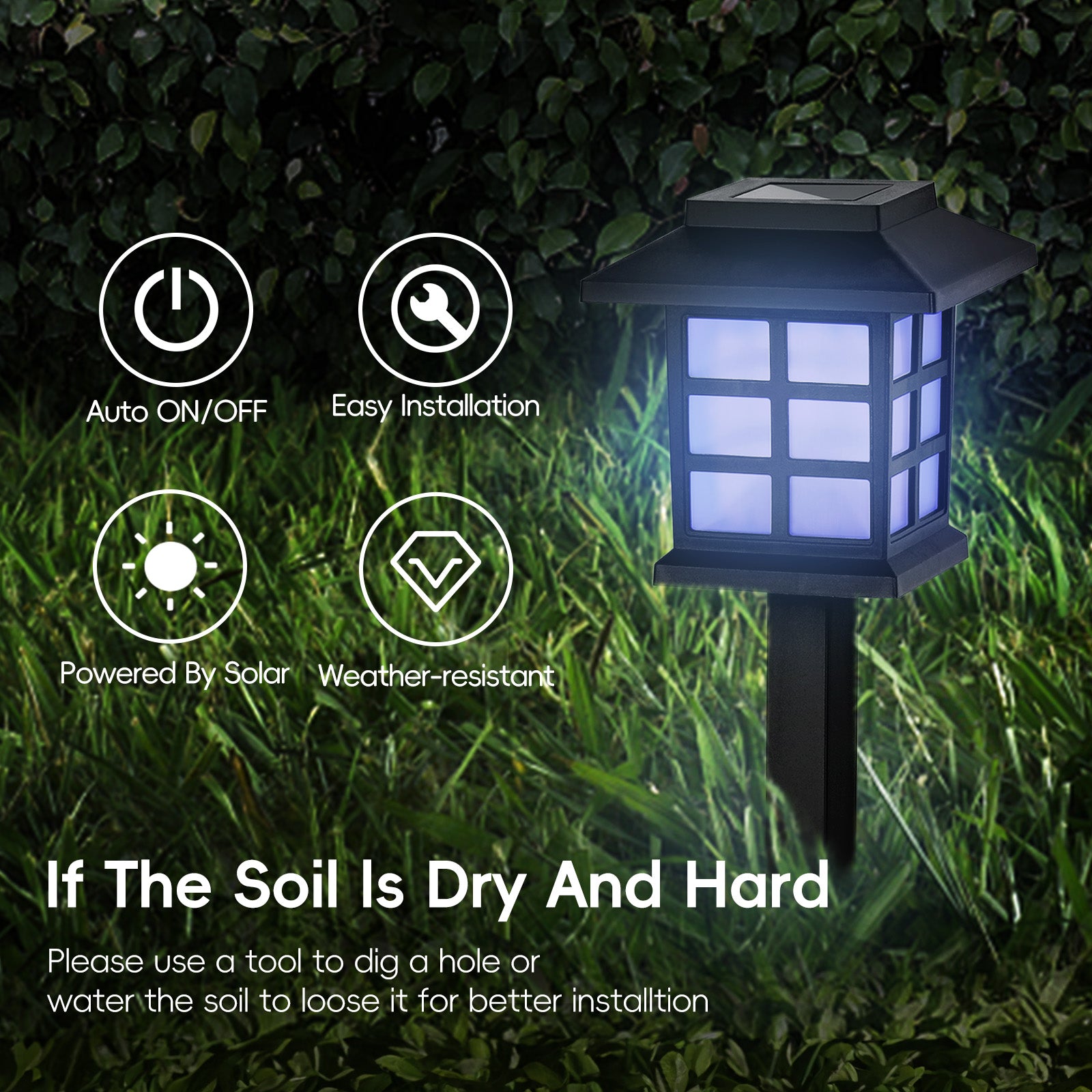 8 PCS Solar outdoor lamp, Halloween decoration lamp, LED landscape lighting outdoor solar path lamp, solar garden lamp, outdoor waterproof solar path lamp, suitable for gardens, patios and driveways