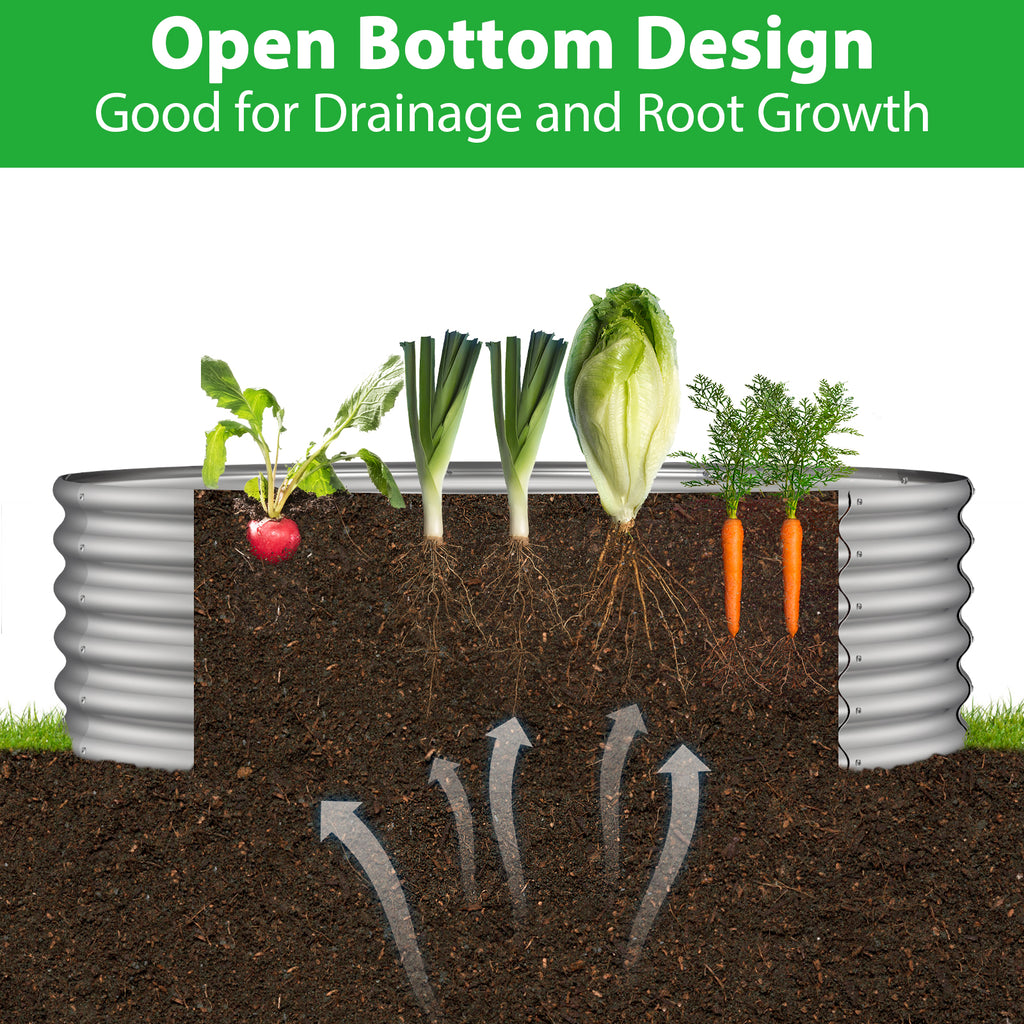 Round Galvanized Raised Garden Bed Kit (2x2x1ft)