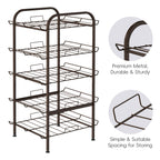 5-Tier Freestanding Water Bottle Storage Rack, Adjustable Metal Beverage Can Organizer for Pantry & Kitchen