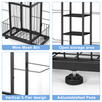 Tall Vertical Sports Ball Storage Rack - Space-Saving Garage Organizer for Basketballs, Soccer Balls & Bats,