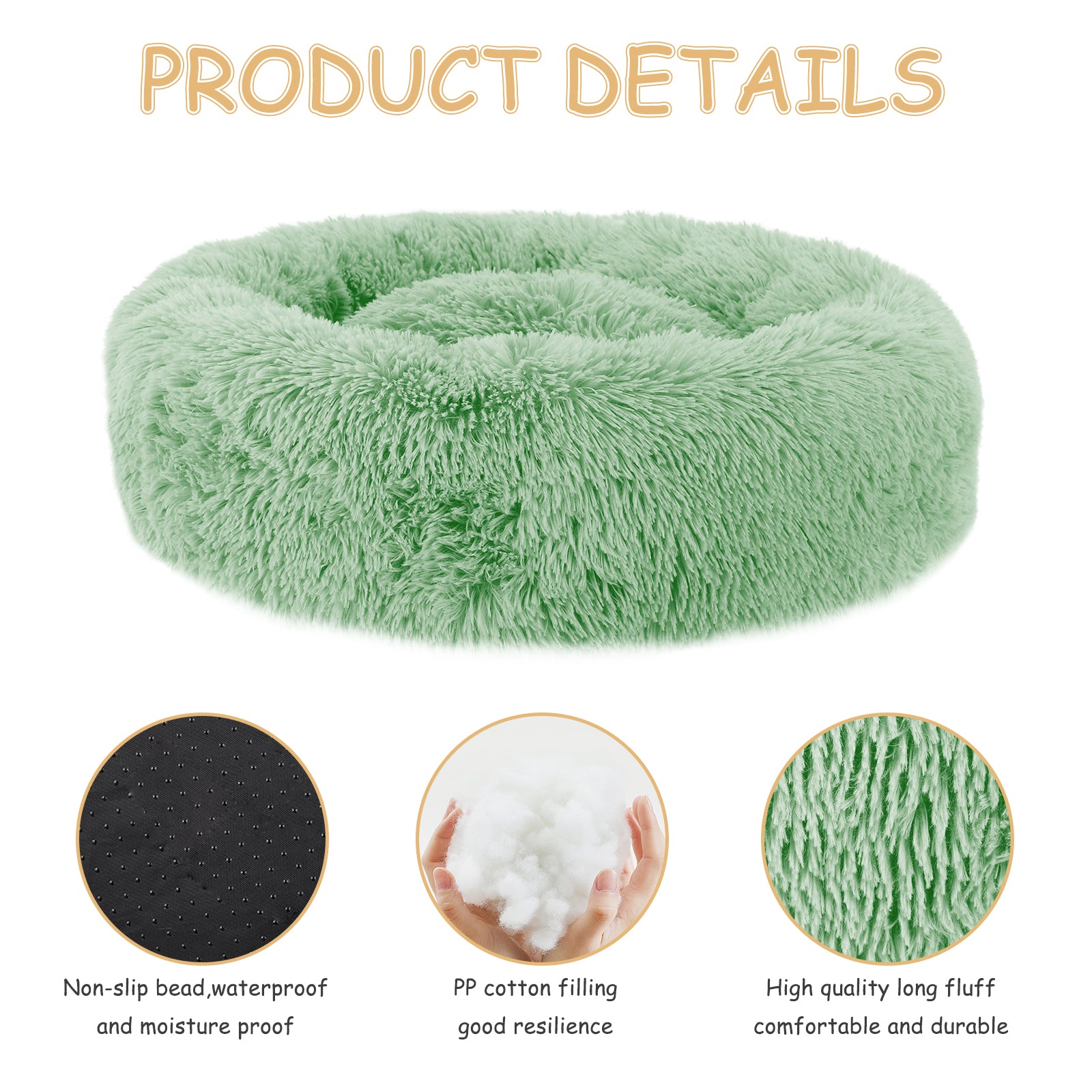 23. 6-inch round plush pet bed, cat and cat mattress, universal for cats and dogs