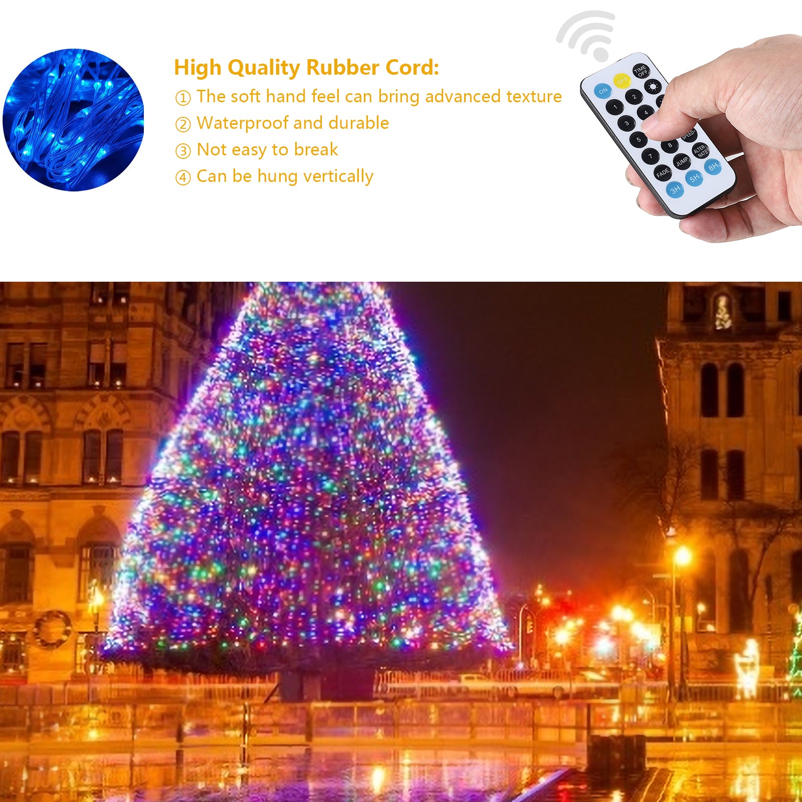 Curtain String Lights, 9.8x9.8ft 300 LED Fairy Lights with Remote, Dual Color Warm White & Multicolor Window Curtain Lights, 11 Modes Waterproof Twinkle Lights for Bedroom, Party, Wedding, Christmas Decor