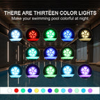 2 Pack Pool light 18 LED Heart Shape Submersible Magnetic Pond Fountain Lights