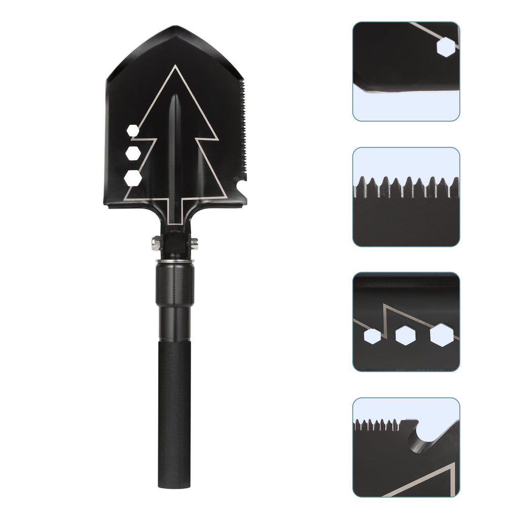 Multifunctional Survival Camping Shovel and Axe Set - 20-in-1 Tactical Folding Tool Gear with Carrying Case