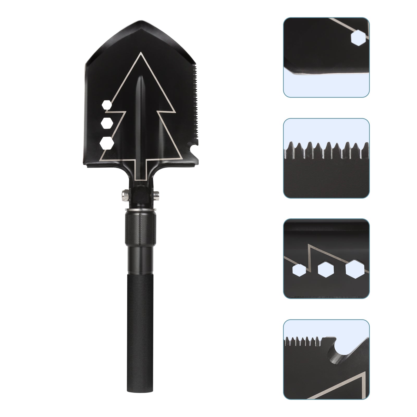 Multifunctional Survival Camping Shovel and Axe Set - 20-in-1 Tactical Folding Tool Gear with Carrying Case