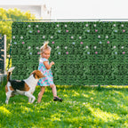 12.5inch x 16.5inch Artificial Ivy Fence with Flowers - Faux Vine Privacy Screen for Apartment Balcony & Backyard